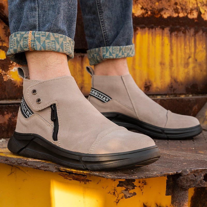 Slip-On Mid-Cut Anti-Scalding Welding Safety Shoes, Anti-Smash And Anti-Puncture Safety Shoes, Non-Slip And Wear-Resistant Safety Shoes - Image 3